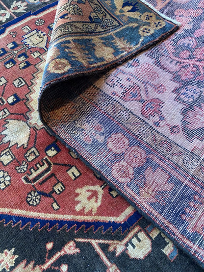 Hand-Knotted Tribal Persian Khamseh Rug