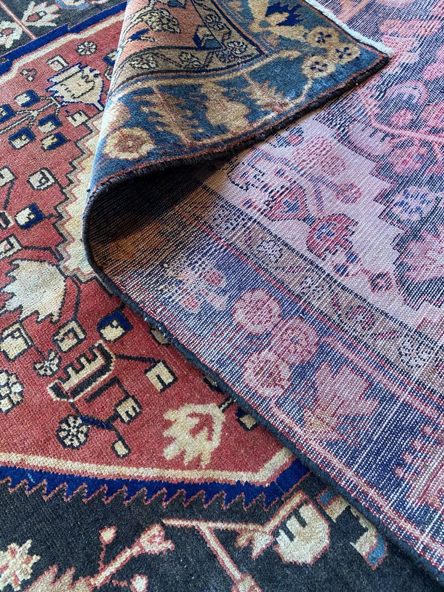 Hand-Knotted Tribal Persian Khamseh Rug