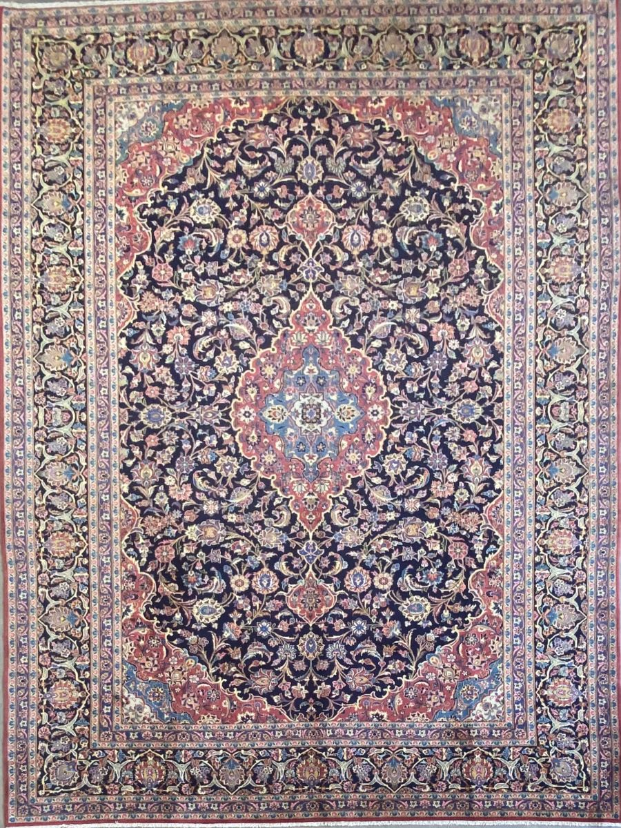 Superfine Hand-Knotted Persian Kashan Carpet