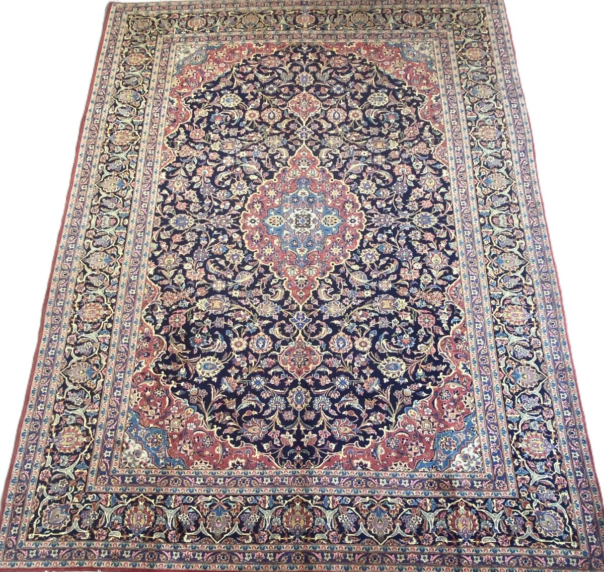 Superfine Hand-Knotted Persian Kashan Carpet