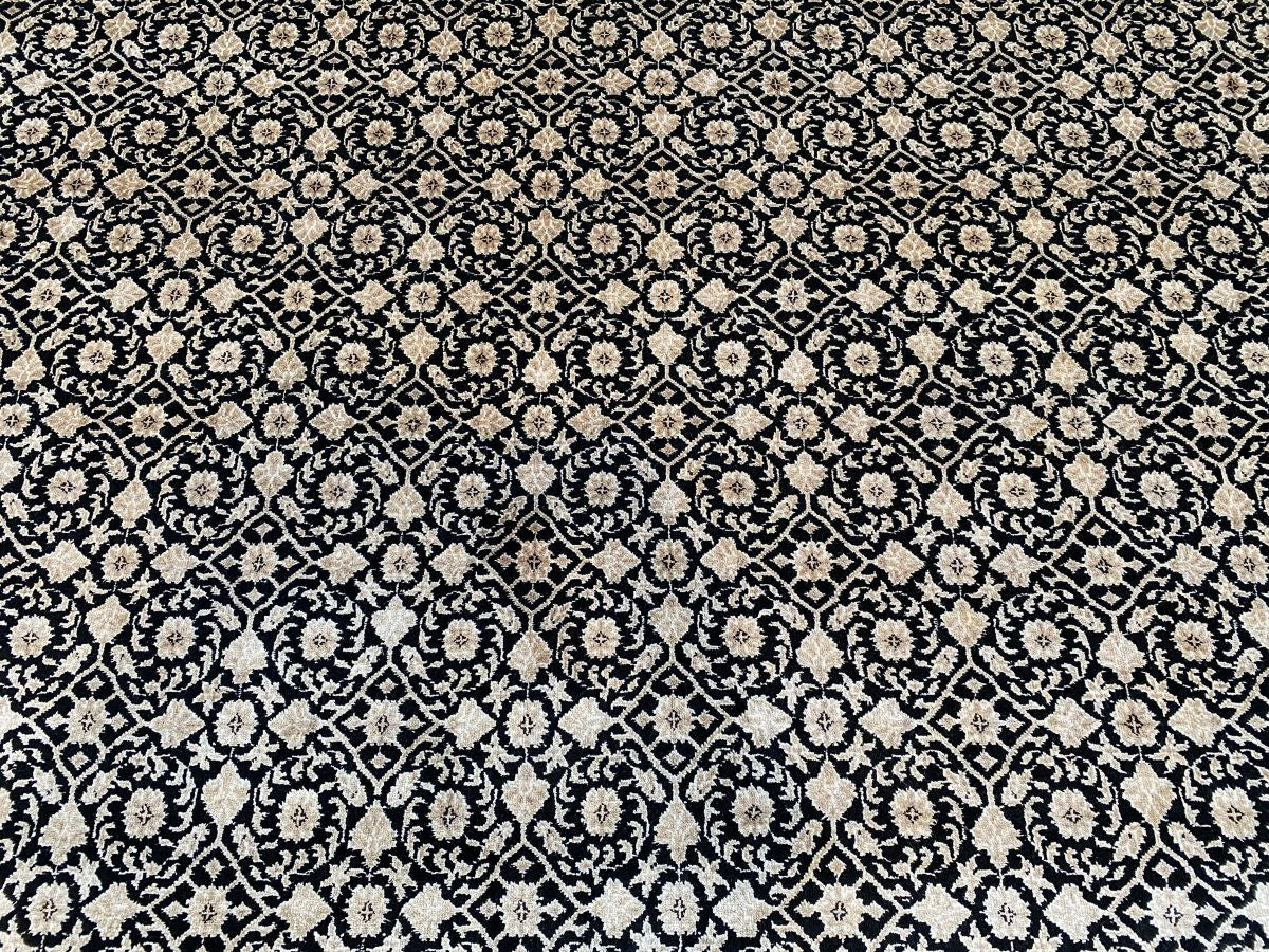 Hand-Woven Herati Design Carpet