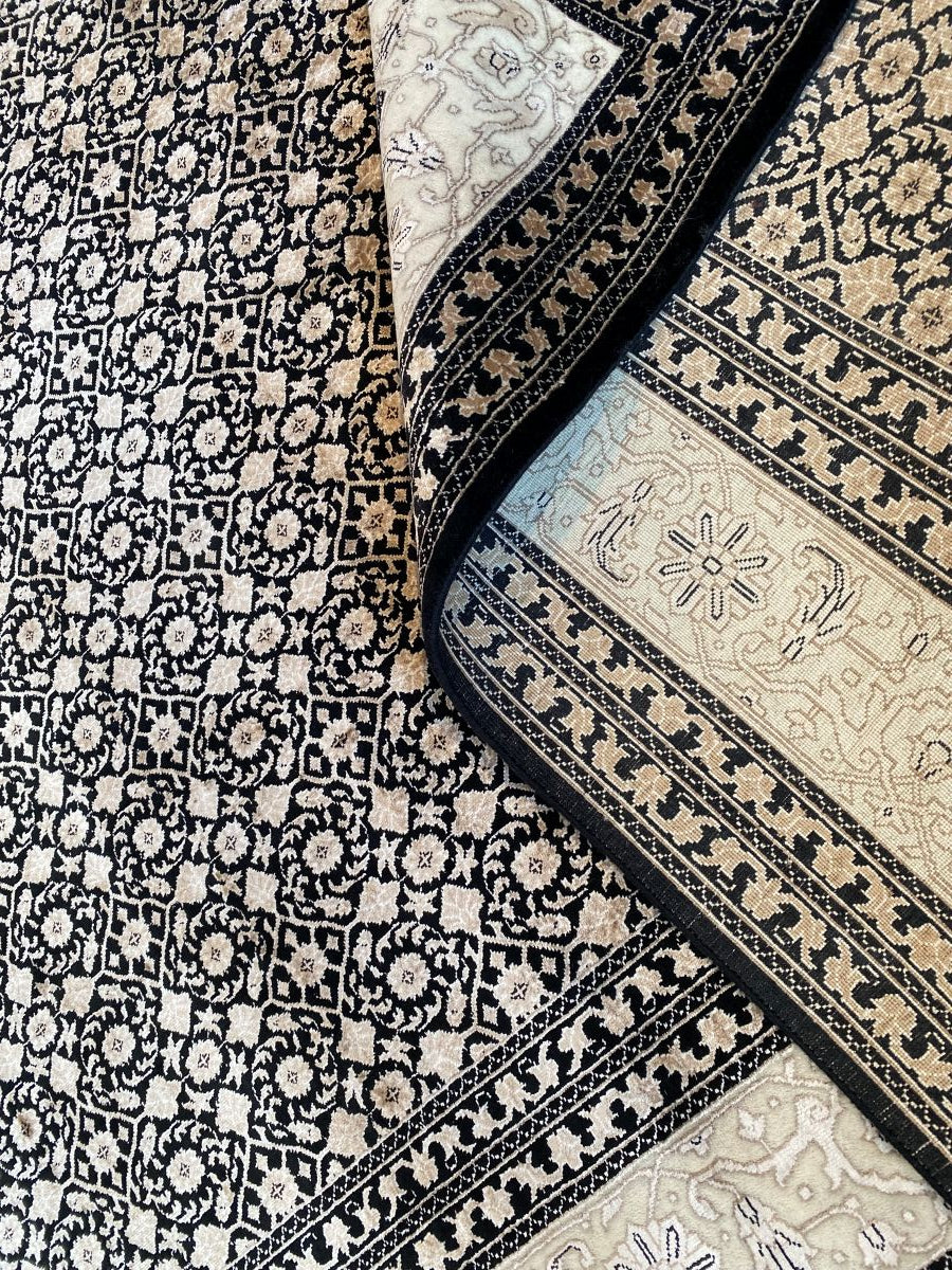 Hand-Woven Herati Design Carpet