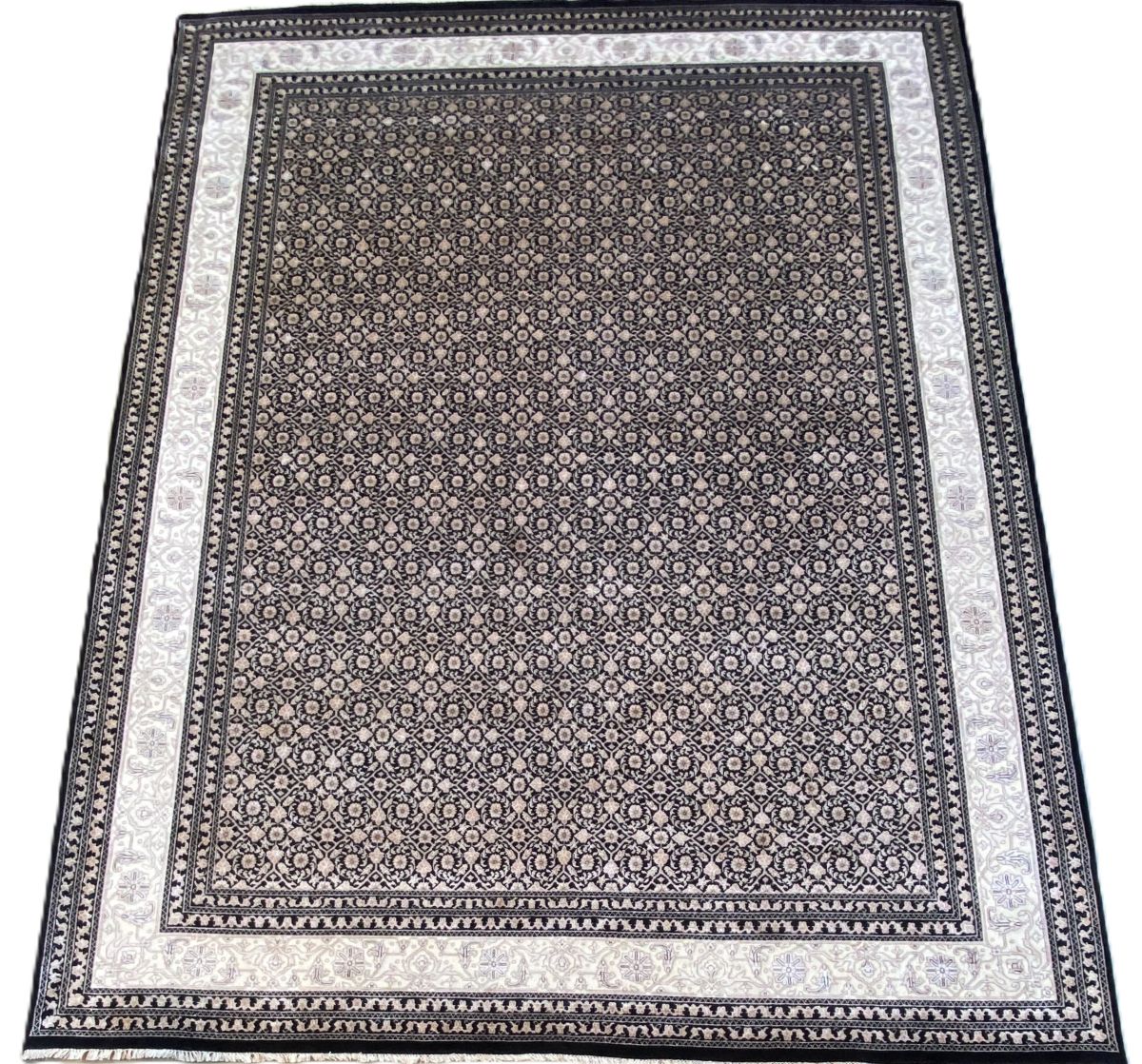 Hand-Woven Herati Design Carpet