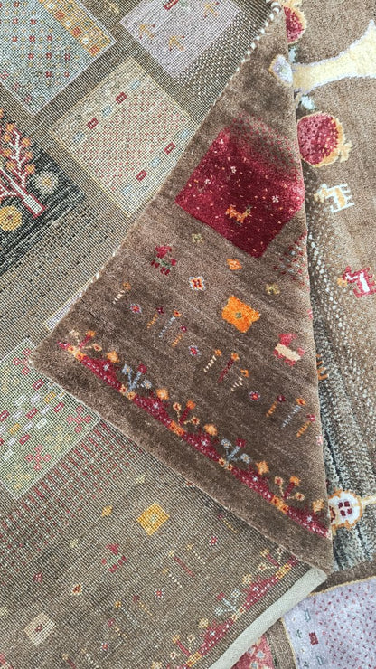 Hand-Woven Loribaft Gabbeh Rug