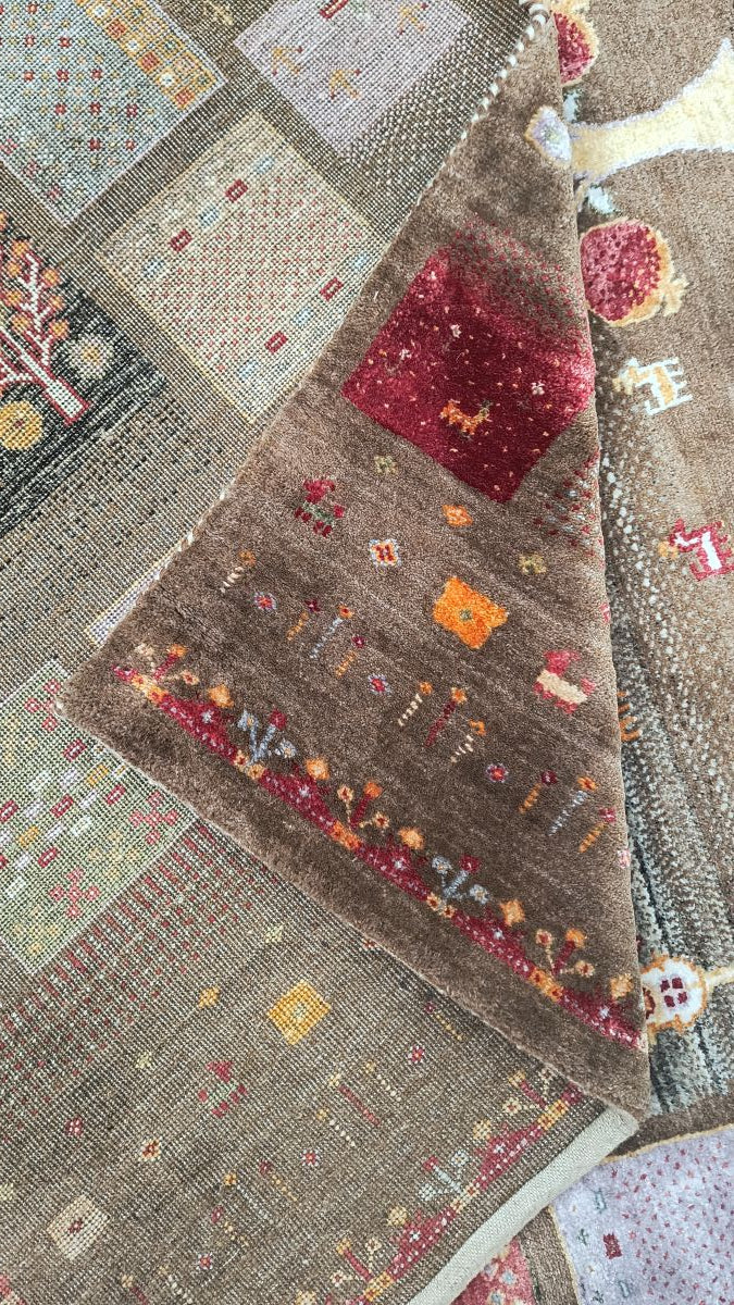 Hand-Woven Loribaft Gabbeh Rug