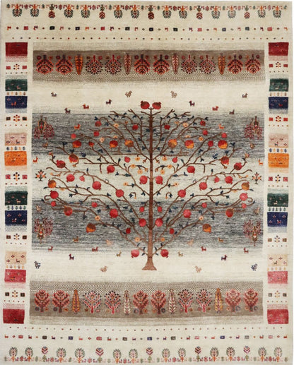 Hand-Woven Loribaft Gabbeh Rug