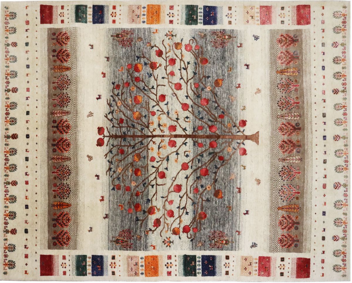 Hand-Woven Loribaft Gabbeh Rug