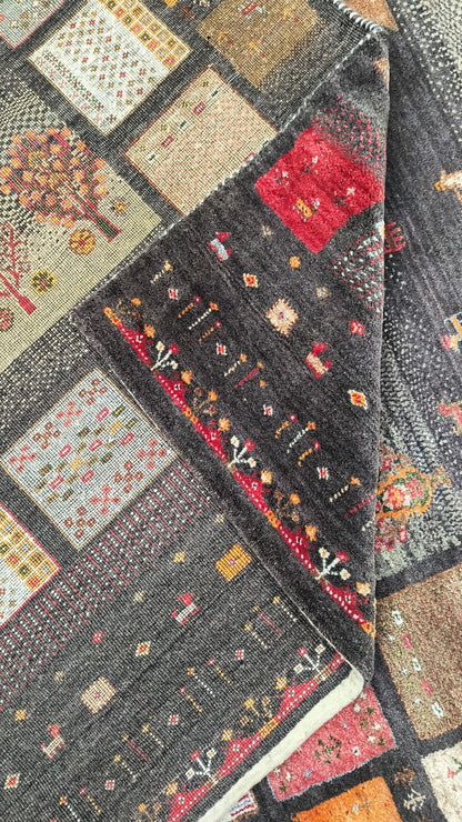 Hand-Woven Loribaft Gabbeh Rug