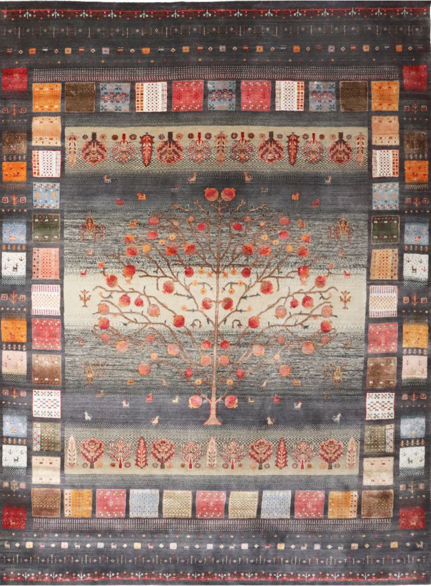 Hand-Woven Loribaft Gabbeh Rug