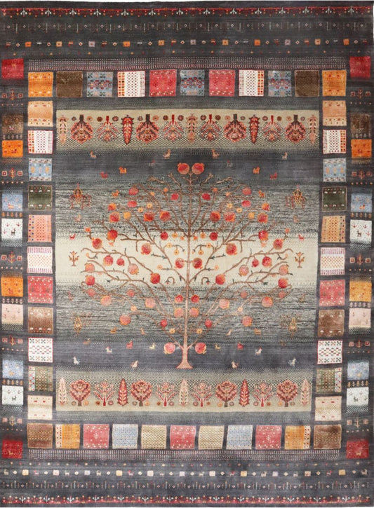 Hand-Woven Loribaft Gabbeh Rug