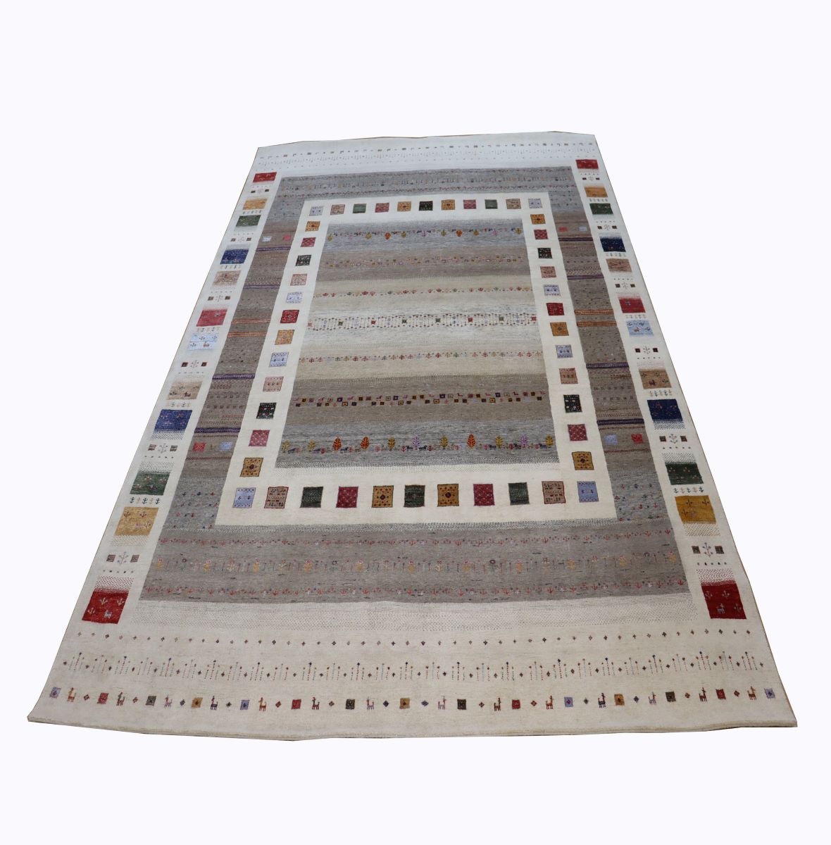 Hand-Woven Loribaft Gabbeh Carpet