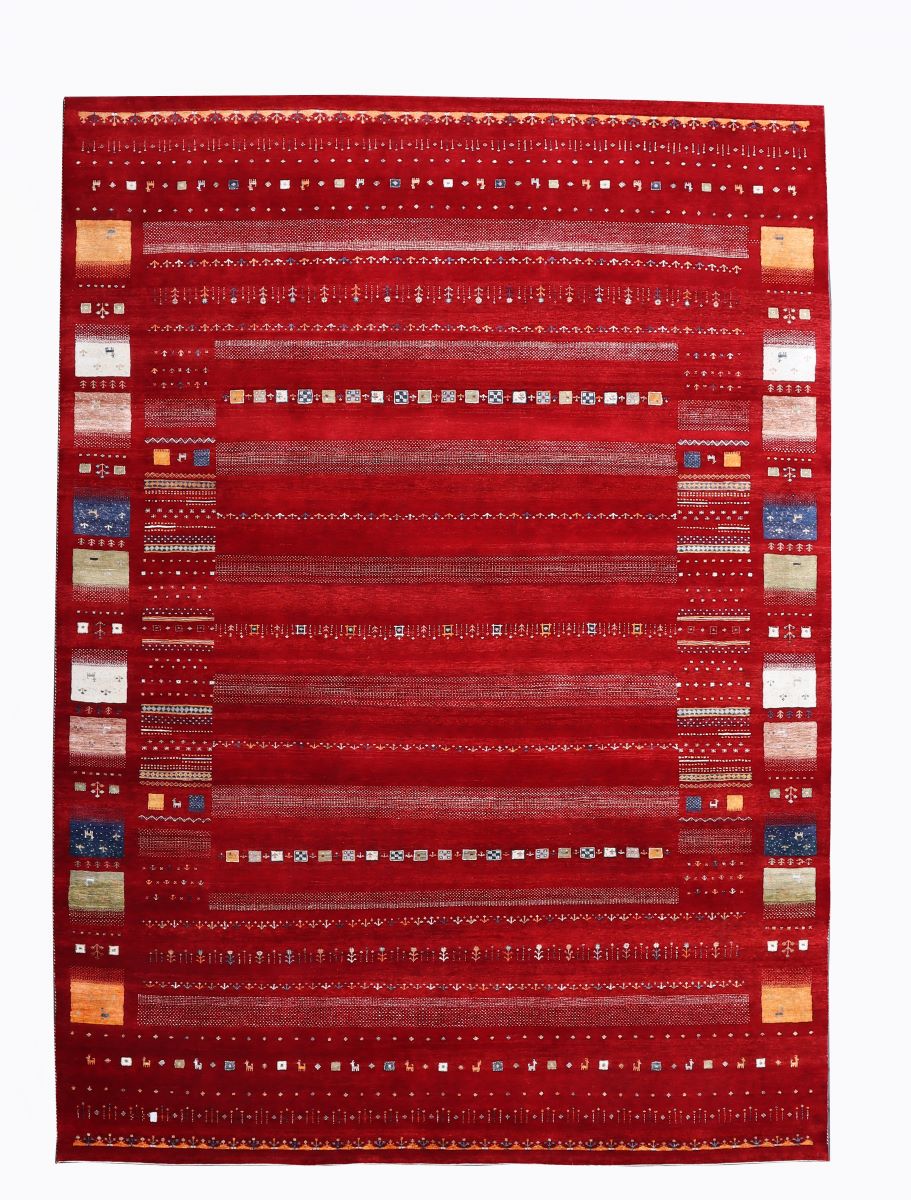 Hand-Woven Loribaft Gabbeh Rug
