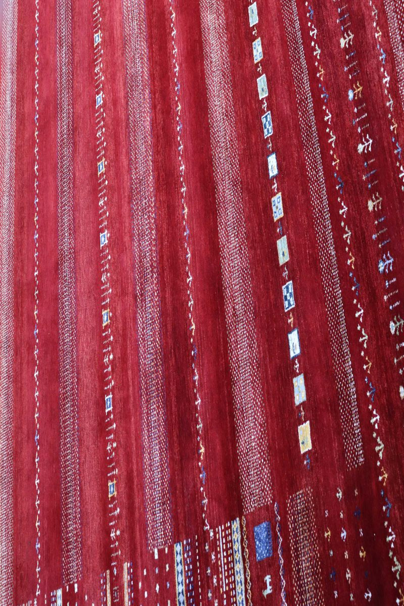 Hand-Woven Loribaft Gabbeh Rug