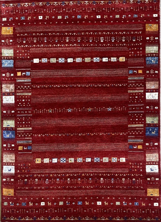 Hand-Woven Loribaft Gabbeh Rug