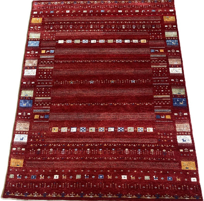 Hand-Woven Loribaft Gabbeh Rug