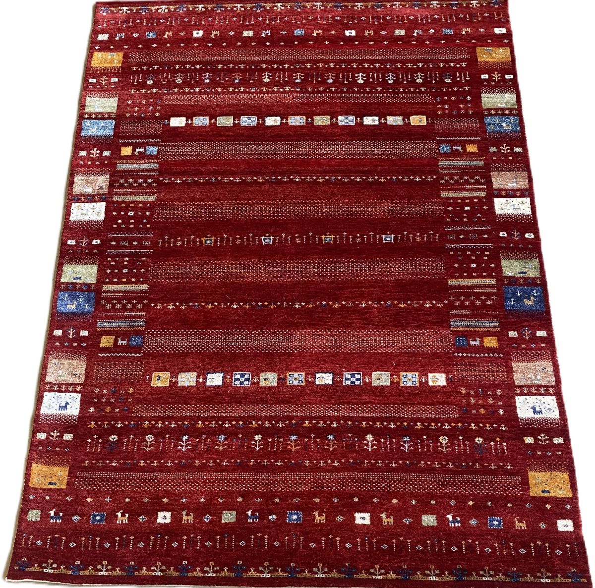 Hand-Woven Loribaft Gabbeh Rug