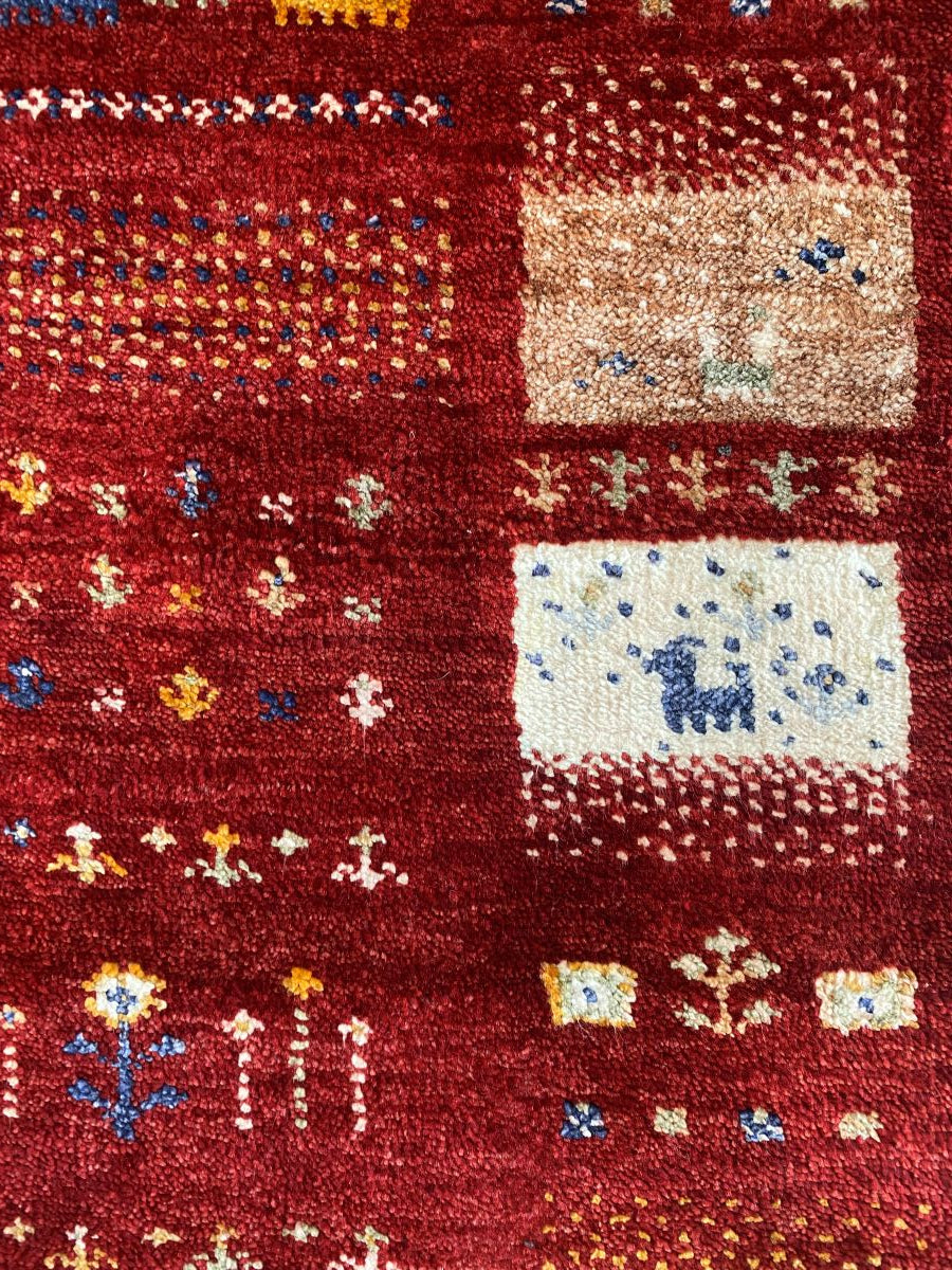 Hand-Woven Loribaft Gabbeh Rug