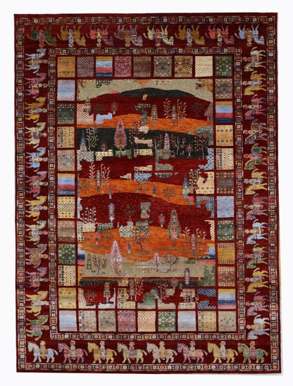 Hand-Woven Loribaft Gabbeh Rug