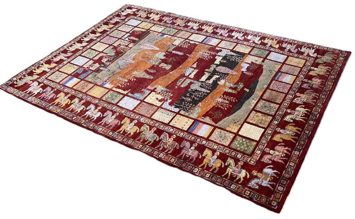 Hand-Woven Loribaft Gabbeh Rug