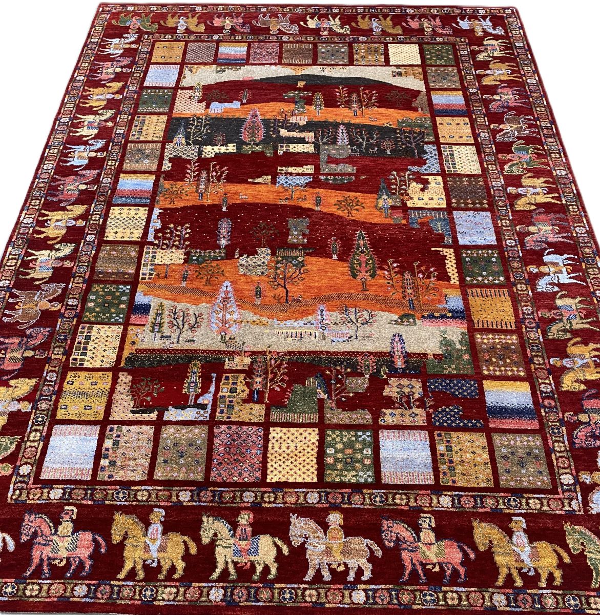 Hand-Woven Loribaft Gabbeh Rug