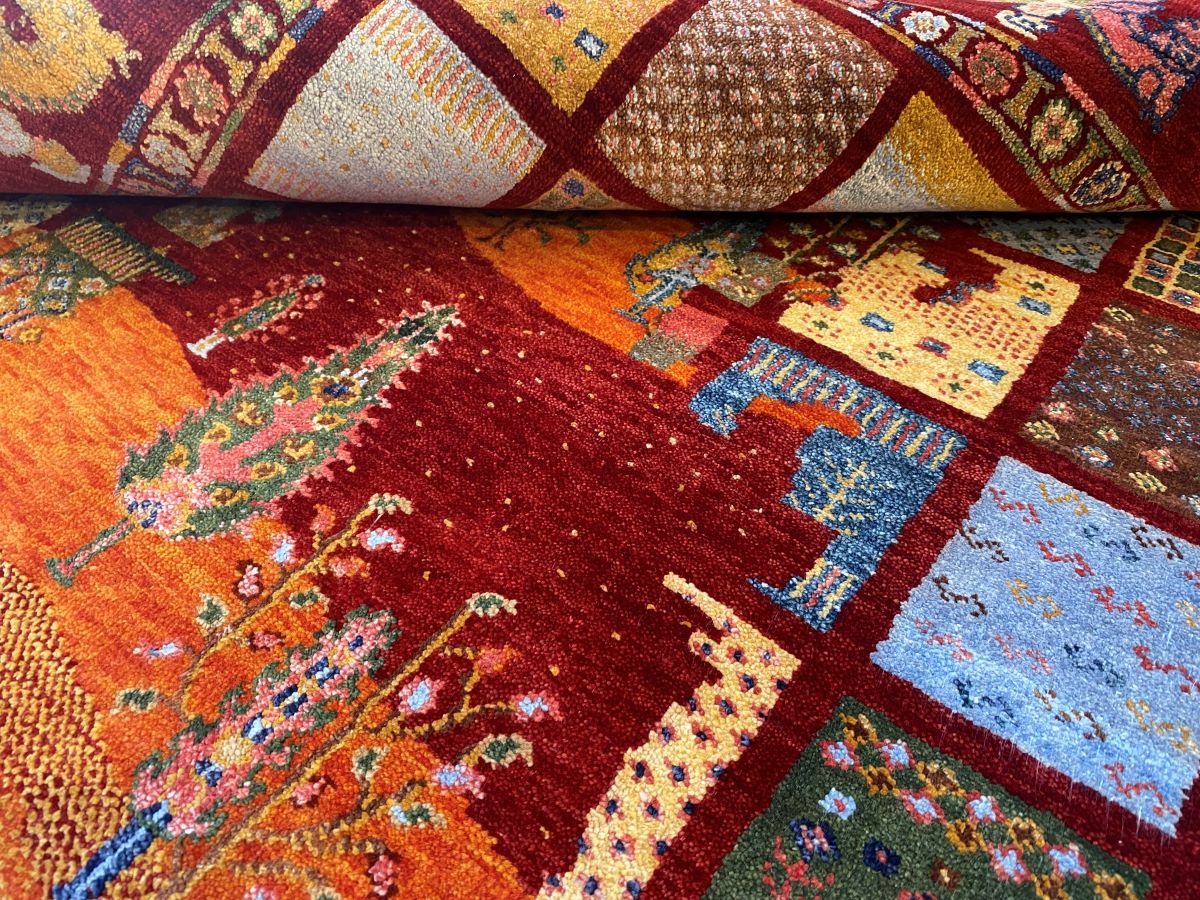 Hand-Woven Loribaft Gabbeh Rug