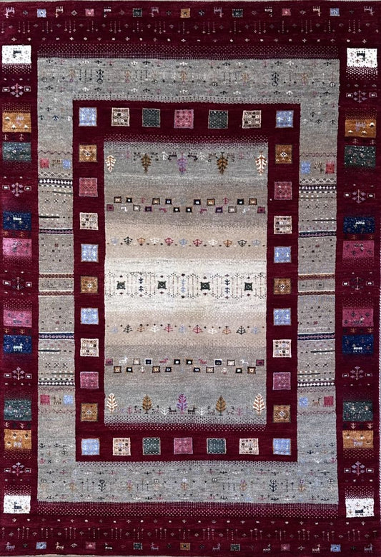 Hand-woven Loribaft Gabbeh Rug