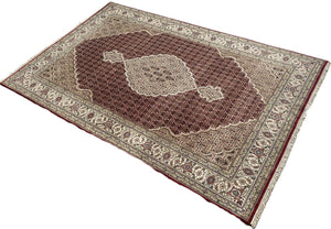 Fine Hand-Woven Persian Tabriz Mahi Design Carpet