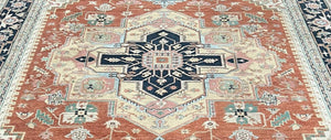 Hand-Woven Persian Heriz Design Carpet