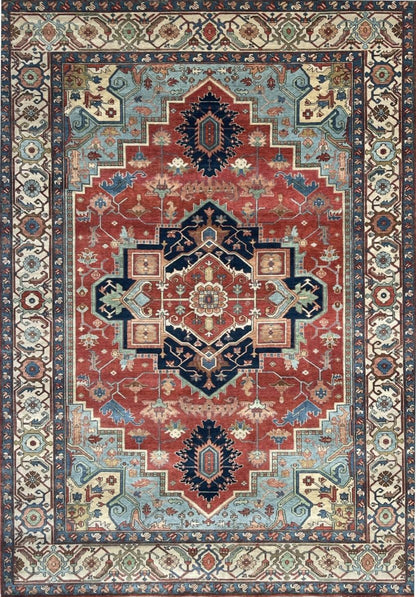 Hand-Woven Serapi Heriz Design Carpet