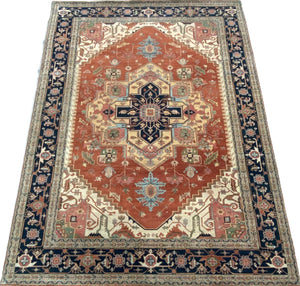 Hand-Woven Serapi Heriz Design Carpet