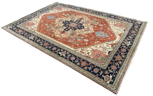Hand-Woven Serapi Heriz Design Carpet