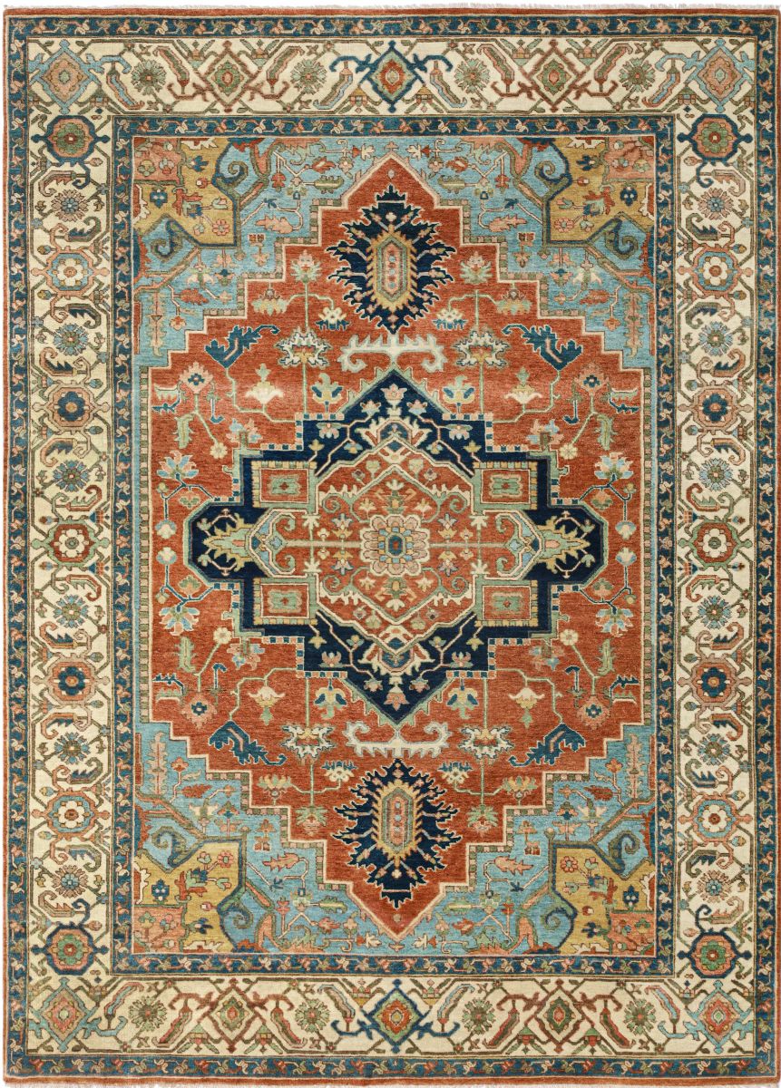 Hand-Woven Serapi Heriz Design Carpet