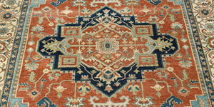 Hand-Woven Serapi Heriz Design Carpet