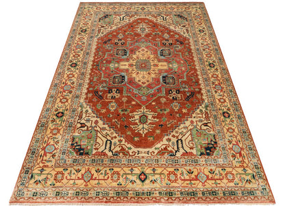 Hand-Woven Serapi Heriz Design Carpet