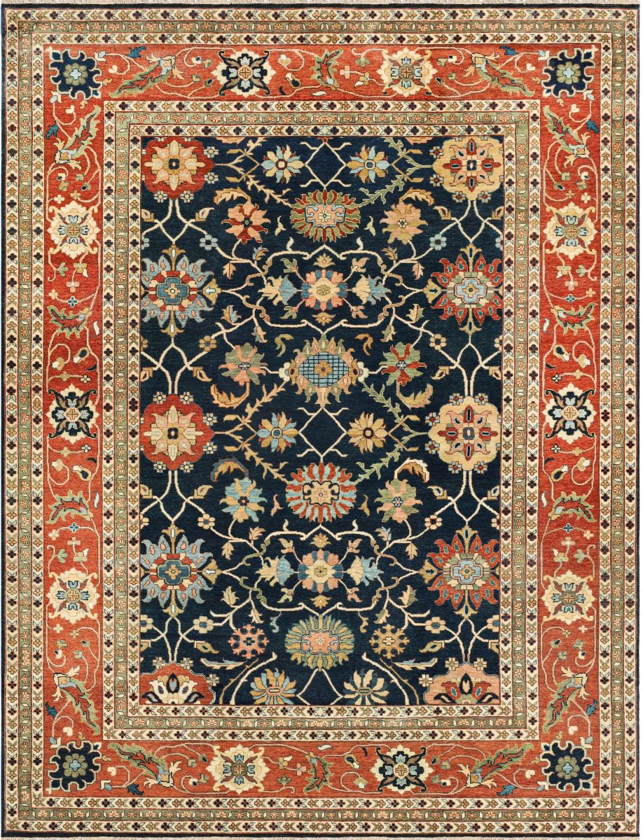 Hand-Woven Serapi Heriz Design Carpet