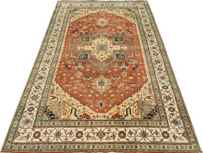 Hand-Woven Serapi Heriz Design Carpet