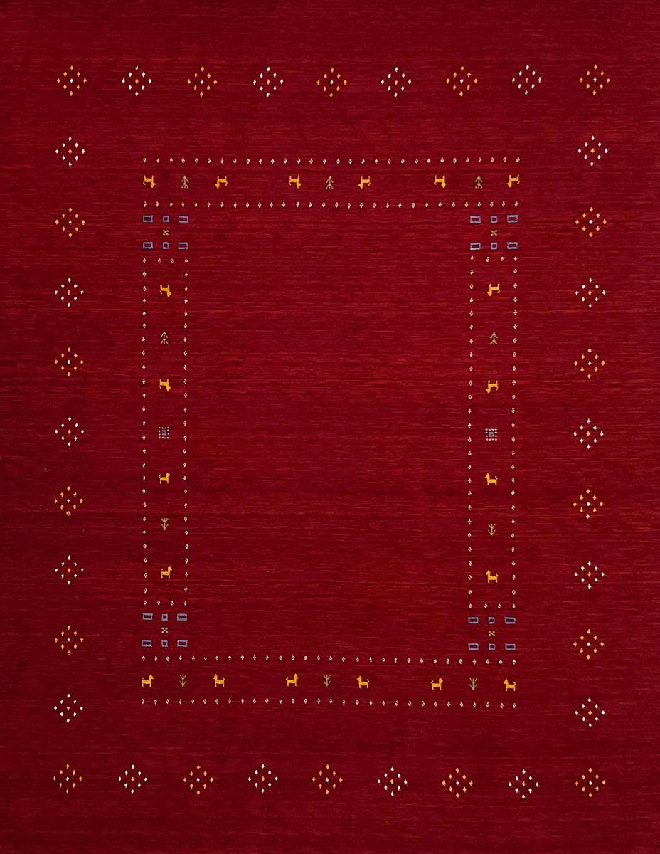 Hand-Woven Loribaft Gabbeh Rug