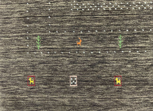 Hand-Woven Loribaft Gabbeh Rug