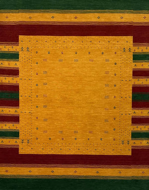 Hand-Woven Loribaft Gabbeh Rug