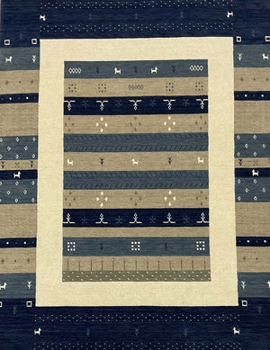 Hand-Woven Loribaft Gabbeh Rug