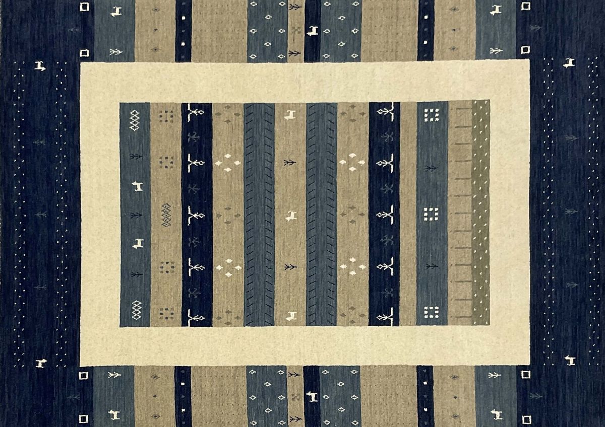 Hand-Woven Loribaft Gabbeh Rug