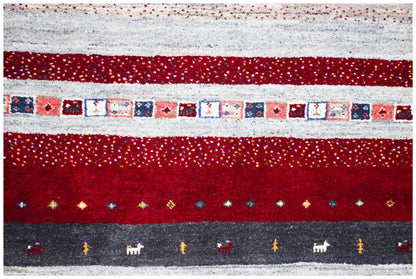 Hand-Woven Loribaft Gabbeh Carpet