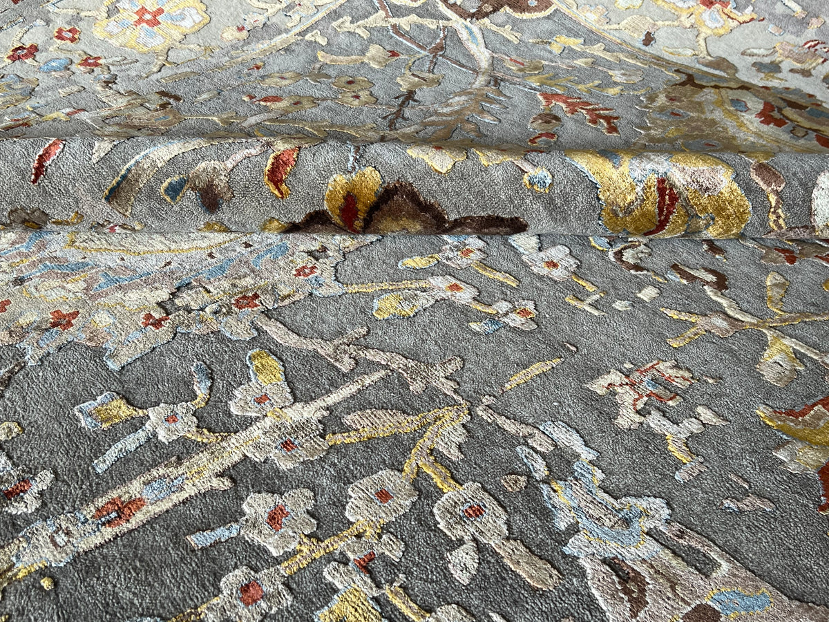 Hand-Woven Transitional Tabriz Design Rug