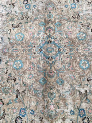 Handmade Vintage Over-Dyed Persian Tabriz