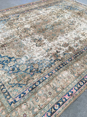 Handmade Vintage Over-Dyed Persian Tabriz