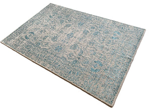 Hand-Woven Modern Transitional Erased Carpet