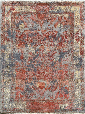 Fine Hand-Woven Modern Transitional Erased Carpet