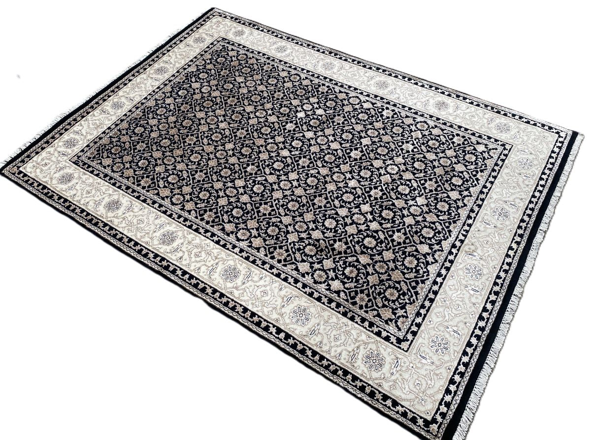 Hand-Woven Herati Design Carpet