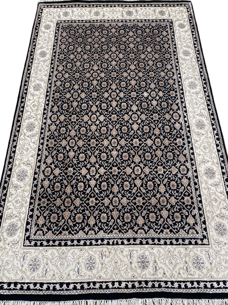 Hand-Woven Herati Design Carpet