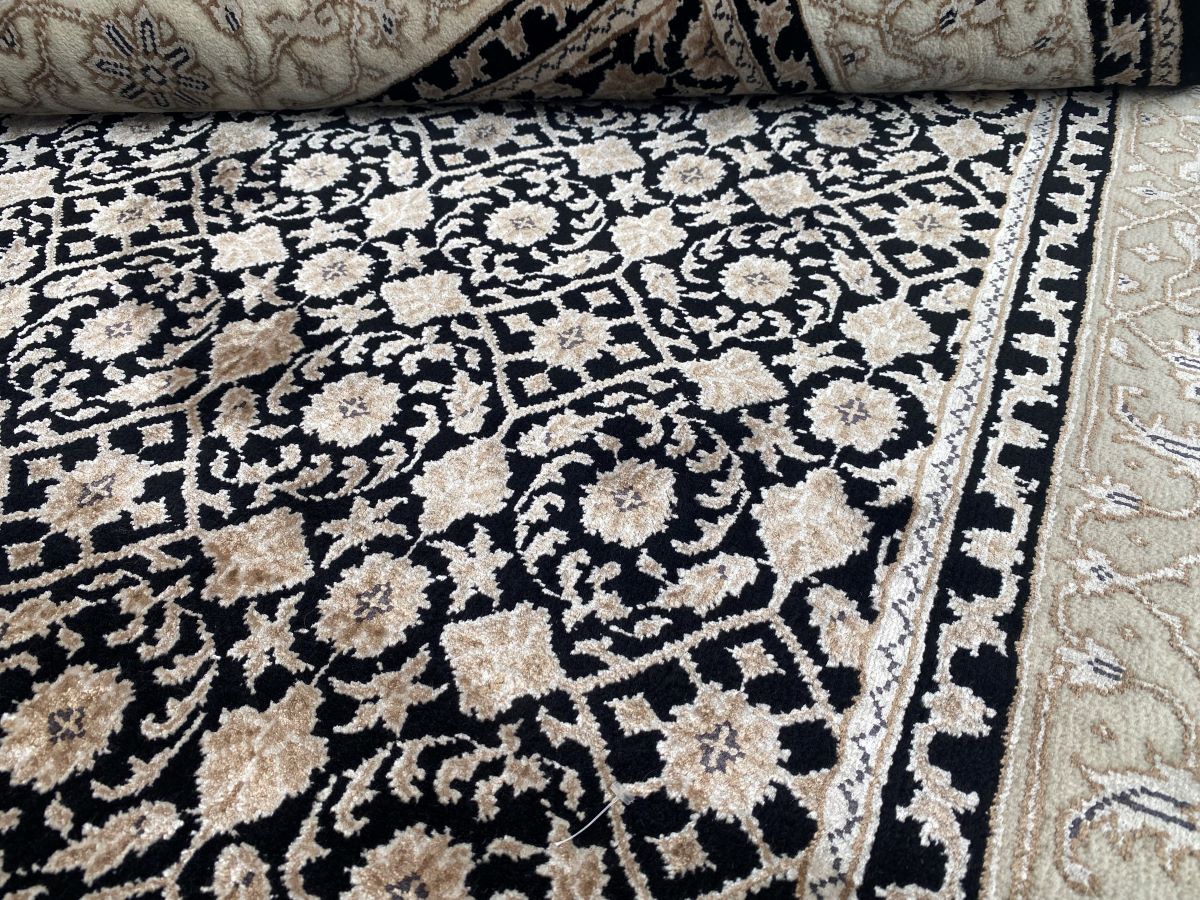 Hand-Woven Herati Design Carpet